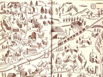 John Kemper's design for the end papers of "The First Fifty Years"