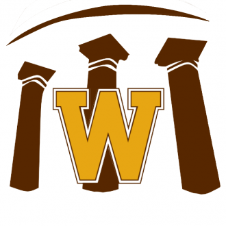Make a Difference logo: Graphic showing three brown-colored architectural pillars and WMU's gold block W.