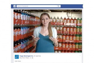A preview image of a video. Woman standing in front of Faygo Pop display.