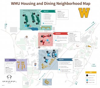 Map showing Western Michigan University's neighborhoods.