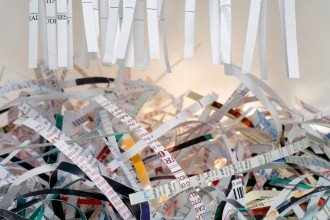 Pile of shredded paper.