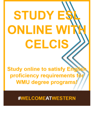 Decorative: "Study ESL online with CELCIS"