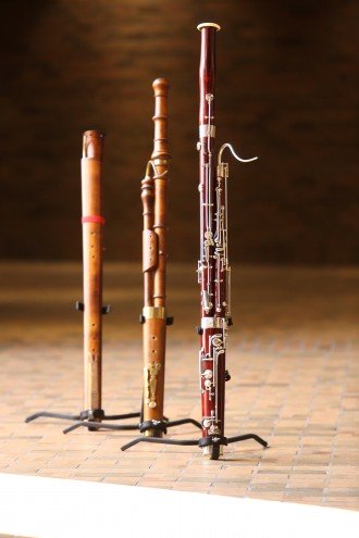 three bassoons on display