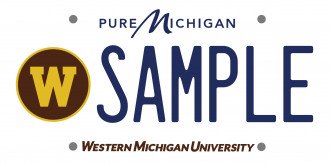 sample license plate with Western logo.