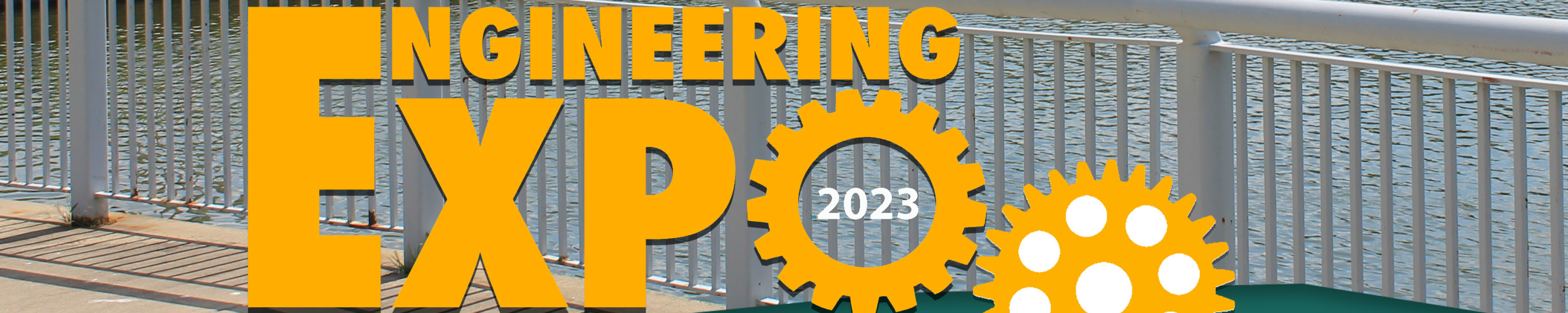 Logo saying Engineering Expo 2023 with gear