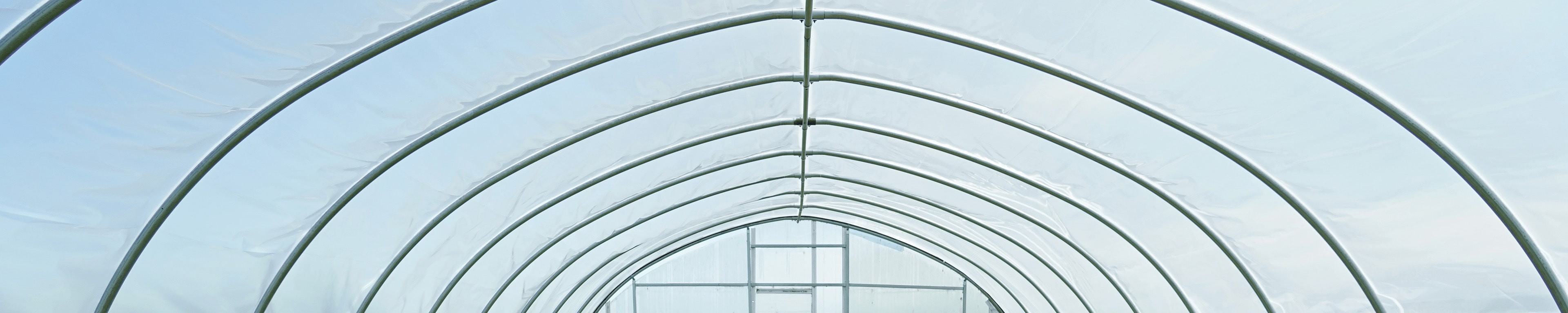 A clear glass greenhouse on campus