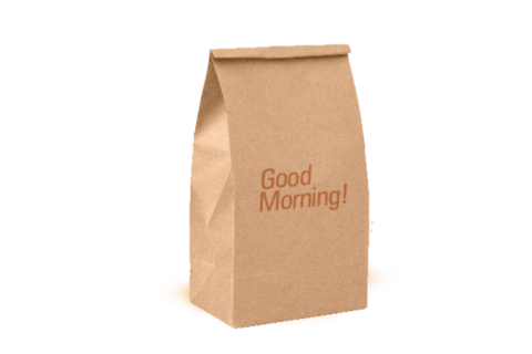 Good morning on paper bag
