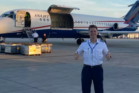 Delta Air Lines Pilot Thomas VanHowe when he worked for USA Jet