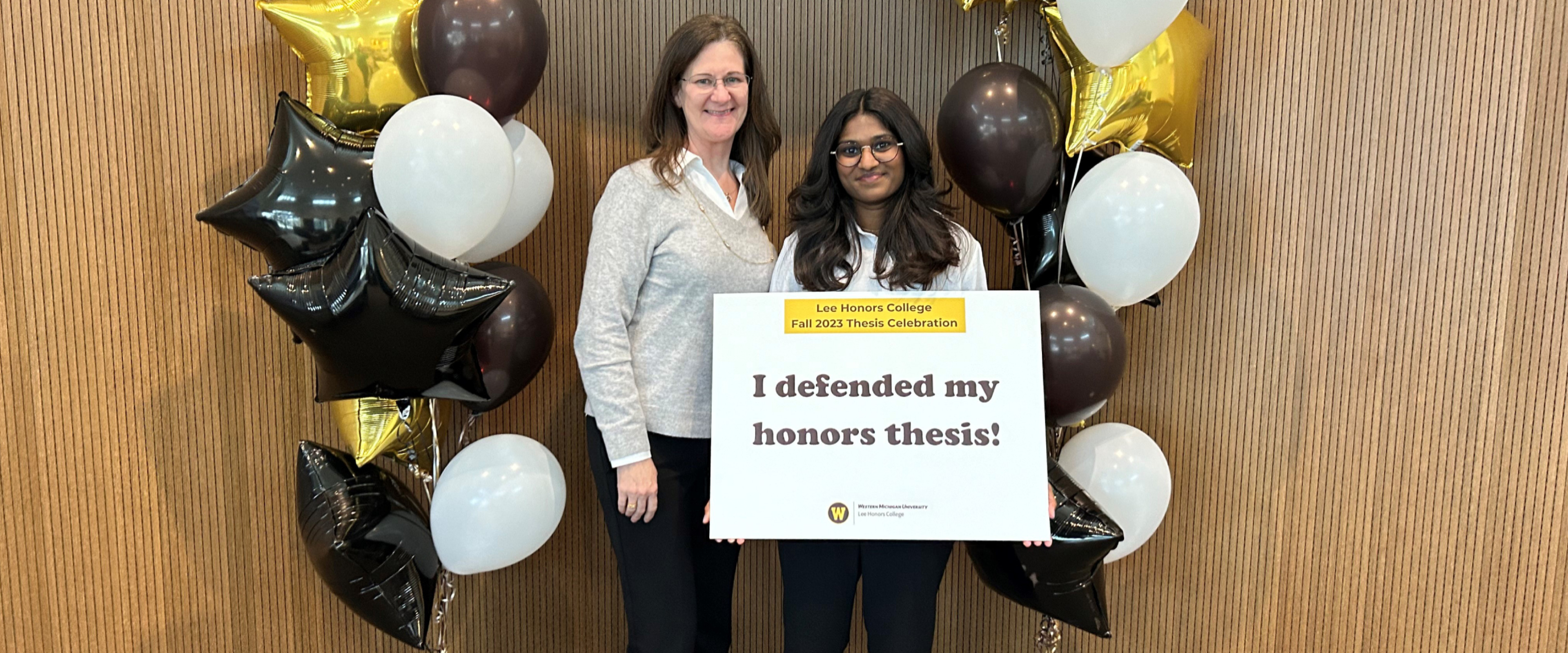 Dr. Byrd-Jacobs with honors student Nivetha Pasupathy cropped in for web banner. 