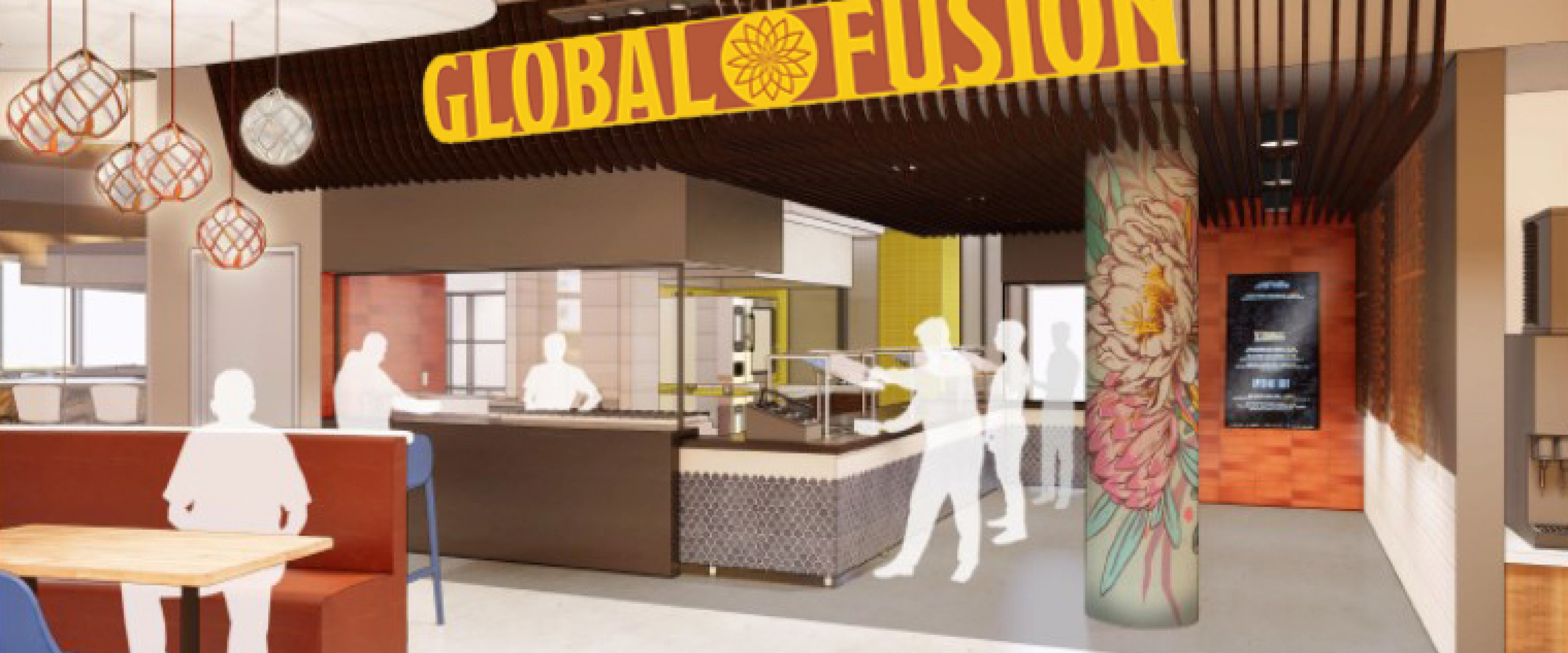 Rendering of Global Fusion venue in new student center