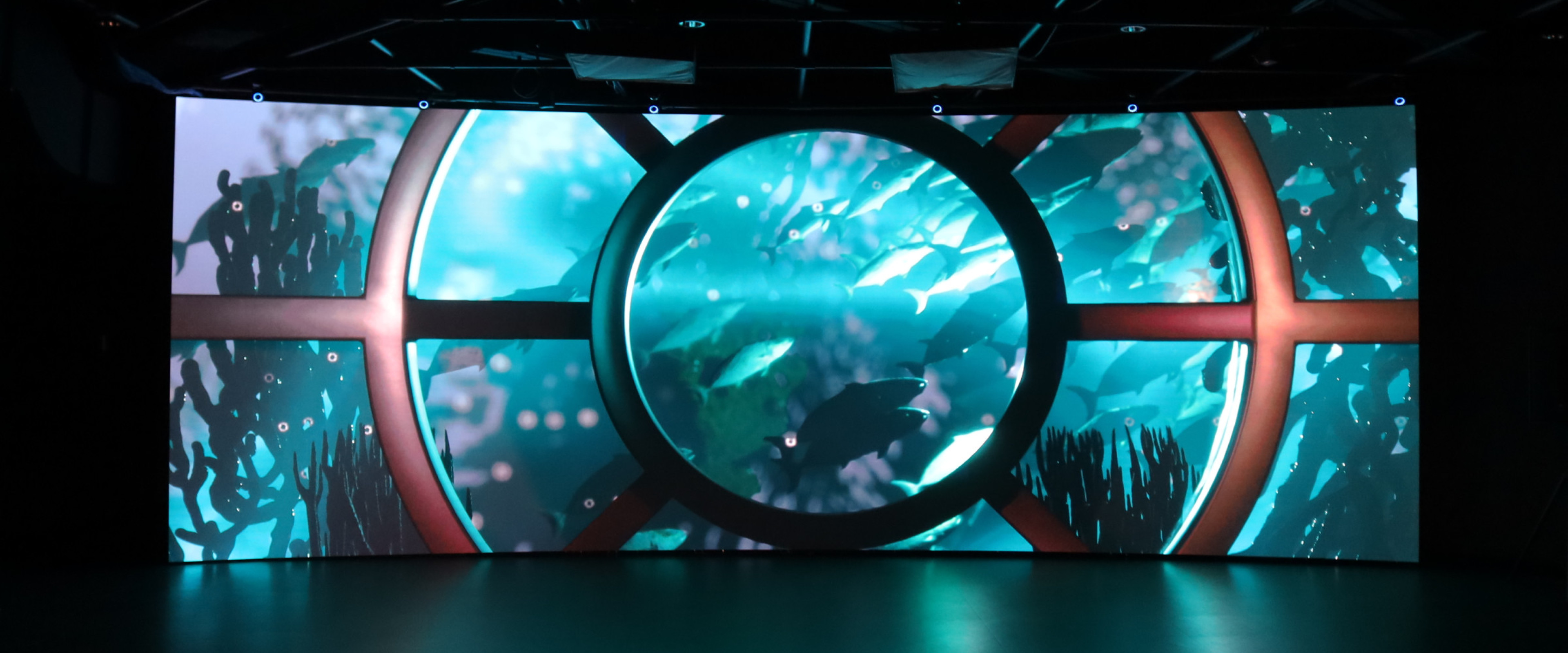 3D Aquarium scene on LED wall.
