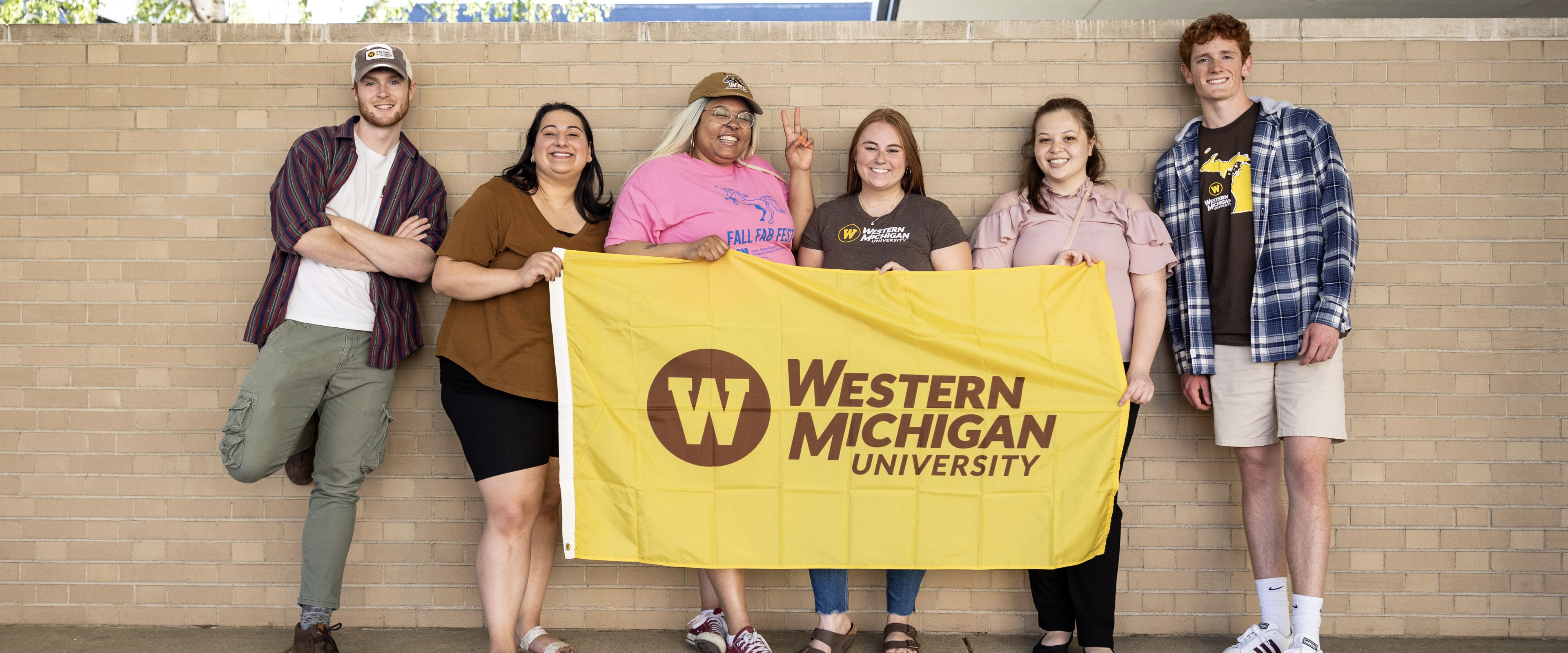 WMU students with flag