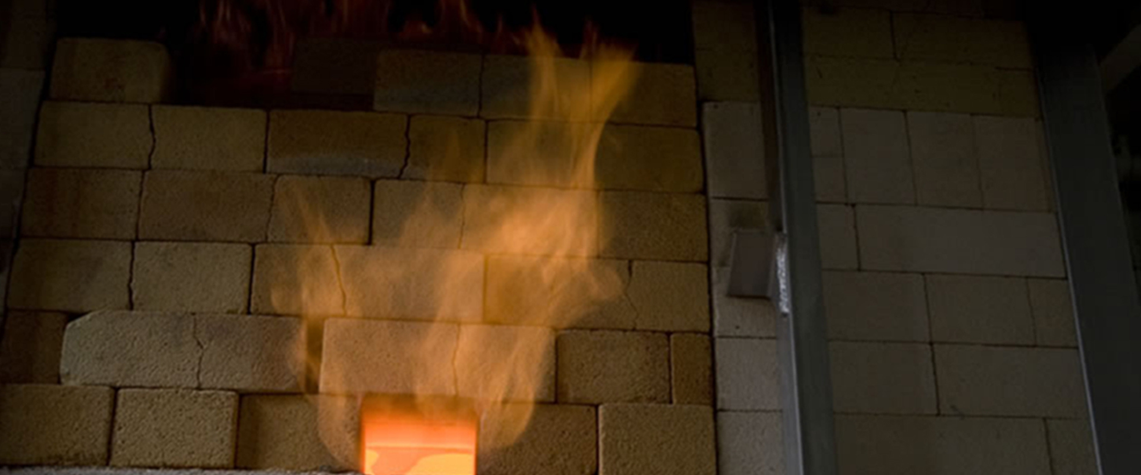 fire blooming from a kiln