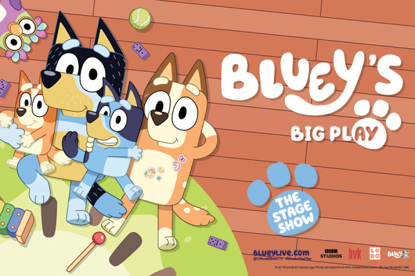 Animated characters and Bluey's Big Play 