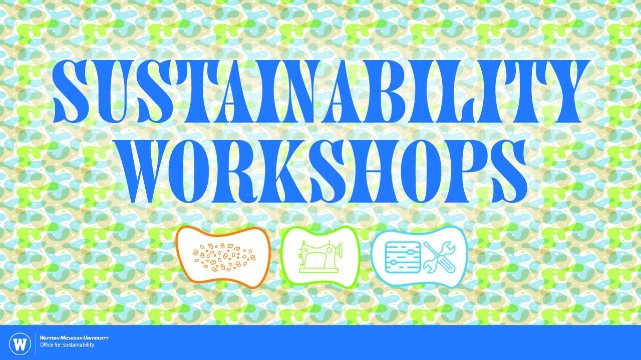 text says, Sustainability Workshops