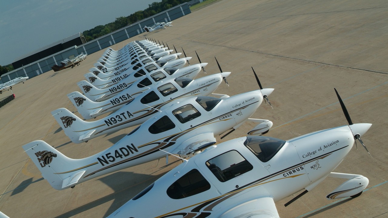 The Cirrus SR20 is the primary training aircraft at WMU to educate future pilots.