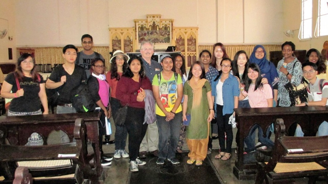 Dr. Brian Wilson with Sunway University students