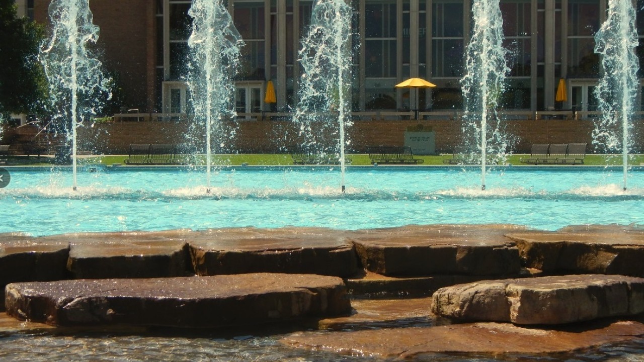 Fountain Plaza outside Dalton Center
