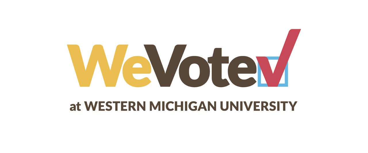 WeVote logo in words followed by a red check mark in a bluebox. 