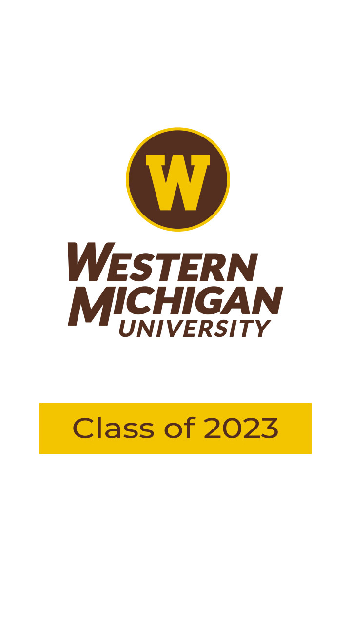 Brown and gold graphics with the WMU logo and Class of 2023.