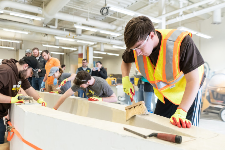 Casting day has come for the RSO American Society of Civil Engineers (ASCE) concrete canoe in Floyd Hall. Led by the concrete canoe captains Jessica Schneider and Parker Lammers, engineering students get a chance to showcase the culmination of their work.