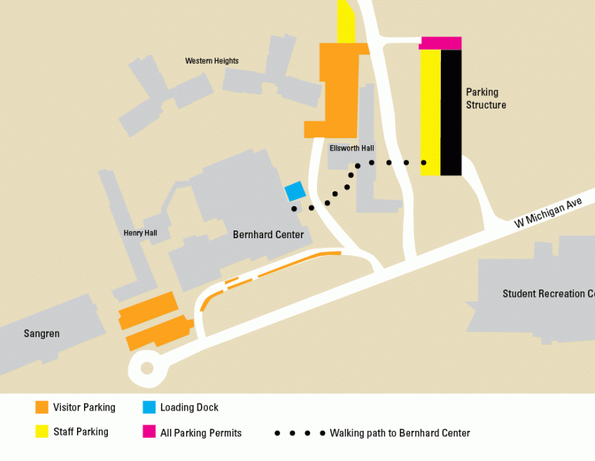 Map of visitor parking areas