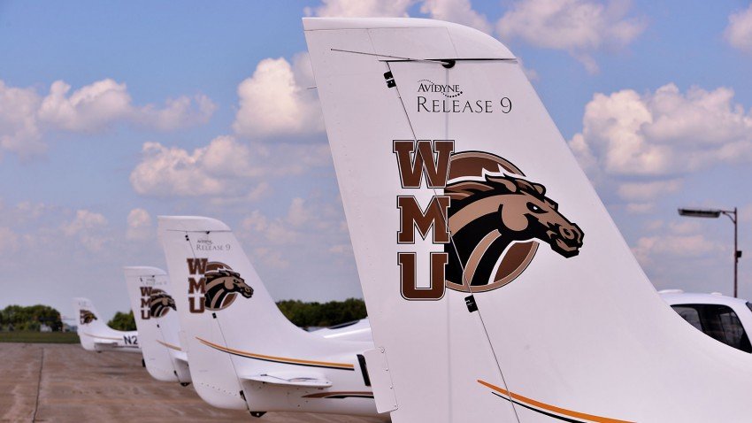 Photo of WMU College of Aviation airplanes.