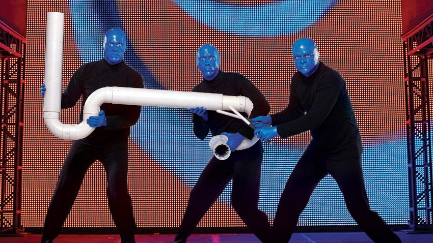 Photo of the Blue Man Group.