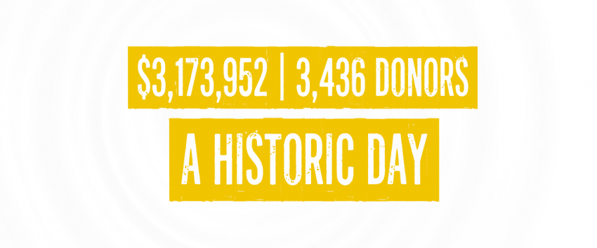 $3,173,952; 3,436 donors; a historic day