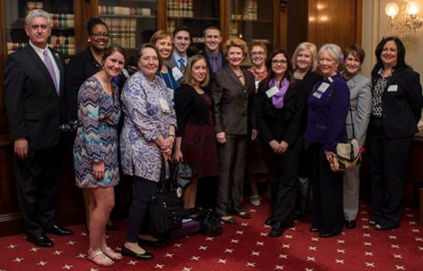 Senator Stabenow, Dr. Maureen Mickus and Alzheimers Ambassadors