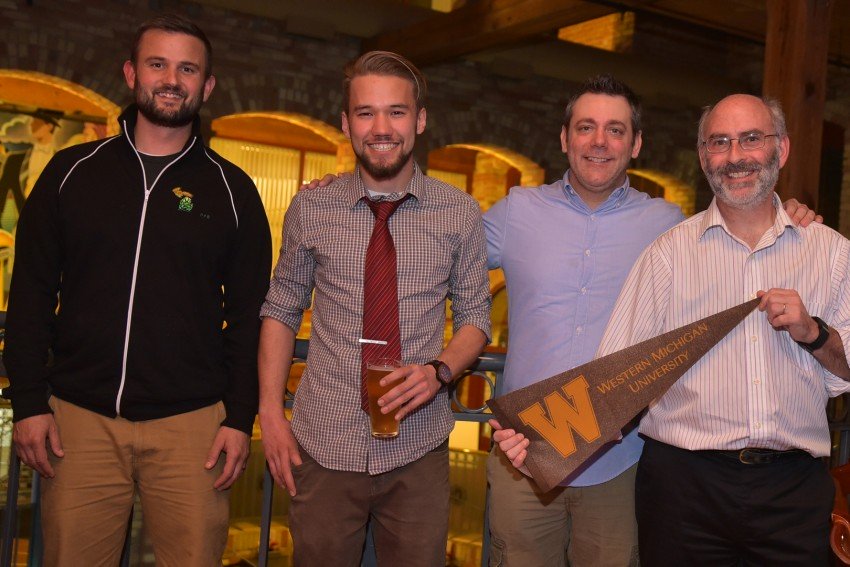 Four men involved with the sustainable brewing program
