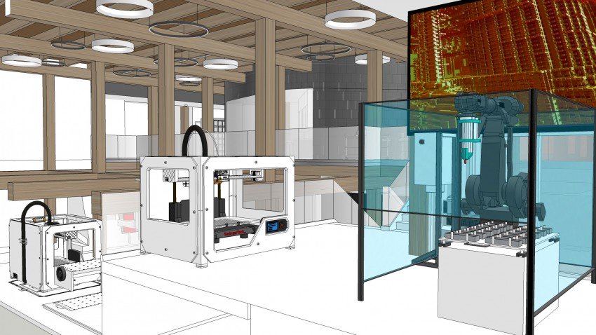 Artist's rendition of WMU AMP Lab makerspace.