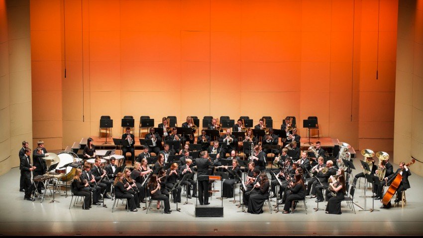 Photo of Western Michigan University's Symphonic Band.