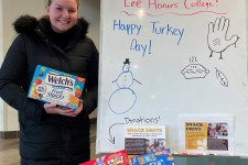 Taylor Lerman collects snacks for underserved children.