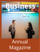 Safa and Austin are on the cover of the 2021 Business magazine.