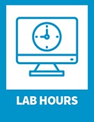 Lab hours – computer icon with clock icon on the screen