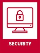 Security – computer icon with lock icon on screen