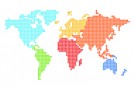 pixellated world map