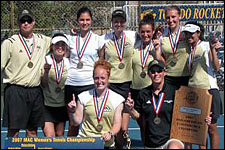 Photo of MAC champion women's tennis team.