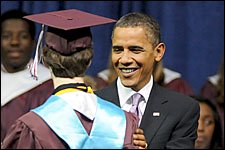 Photo of President Barack Obama with a K-Central student.